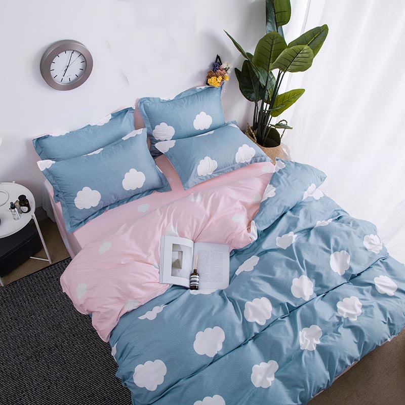 Grey  Bed Comforter Set, Grey Plaid Print Kid Bedding Set/
