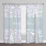 Christmas Curtain Designs,Blue Printed Blackout Curtain#