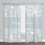 Christmas Curtain Designs,Blue Printed Blackout Curtain#