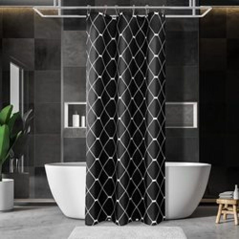 Waterproof Shower Curtains for Bathroom Home Decor fancy Polyester Fabric  Geometric Pattern folding  Shower Curtains