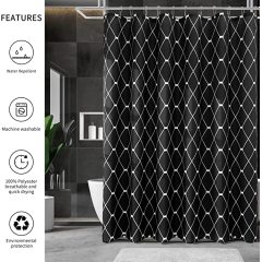 Waterproof Shower Curtains for Bathroom Home Decor fancy Polyester Fabric  Geometric Pattern folding  Shower Curtains