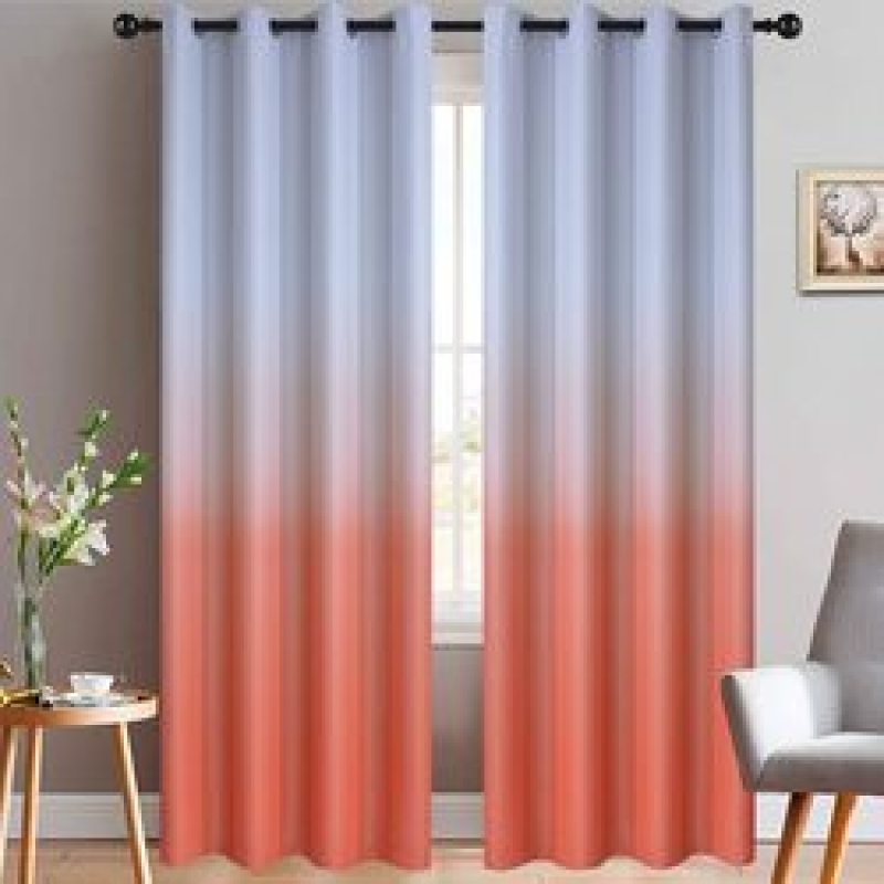 Amazon blasts Modern high quality bedroom curtain,Wholesale customization Simple gradient color perforated curtain/