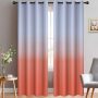 Amazon blasts Modern high quality bedroom curtain,Wholesale customization Simple gradient color perforated curtain/