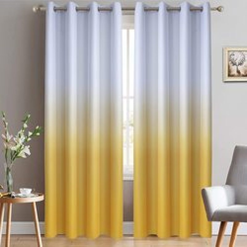 Amazon blasts Modern high quality bedroom curtain,Wholesale customization Simple gradient color perforated curtain/