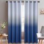 Amazon blasts Modern high quality bedroom curtain,Wholesale customization Simple gradient color perforated curtain/