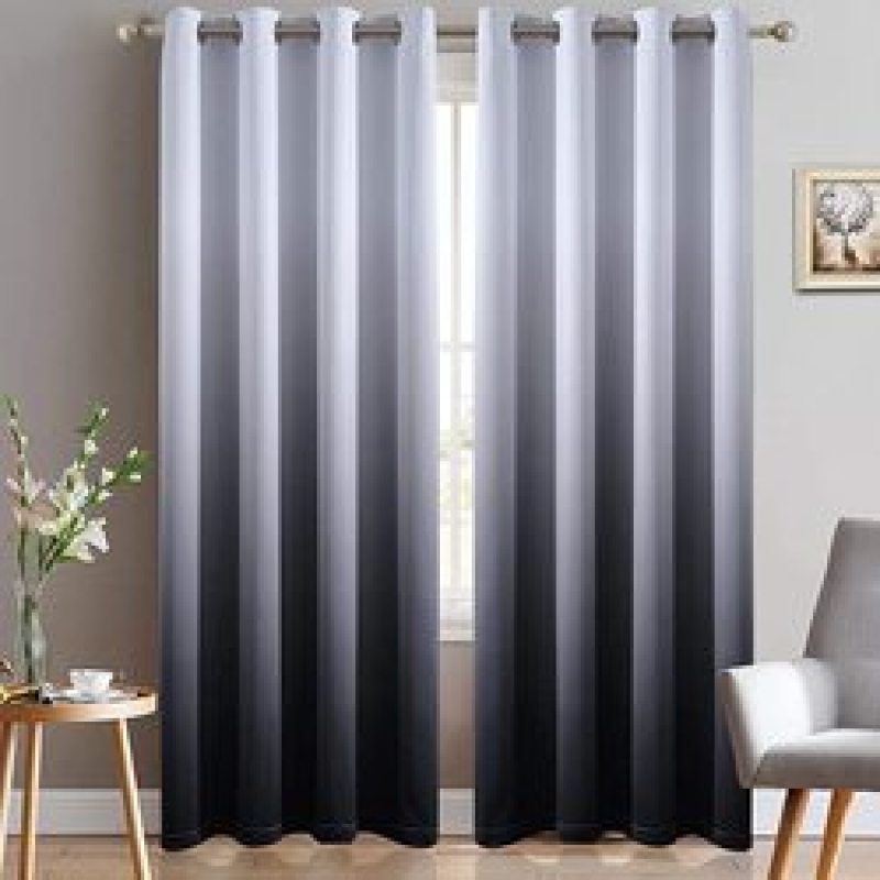 Amazon blasts Modern high quality bedroom curtain,Wholesale customization Simple gradient color perforated curtain/