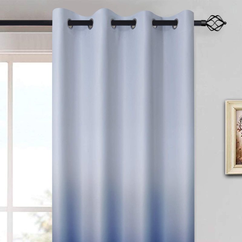 Amazon blasts Modern high quality bedroom curtain,Wholesale customization Simple gradient color perforated curtain/