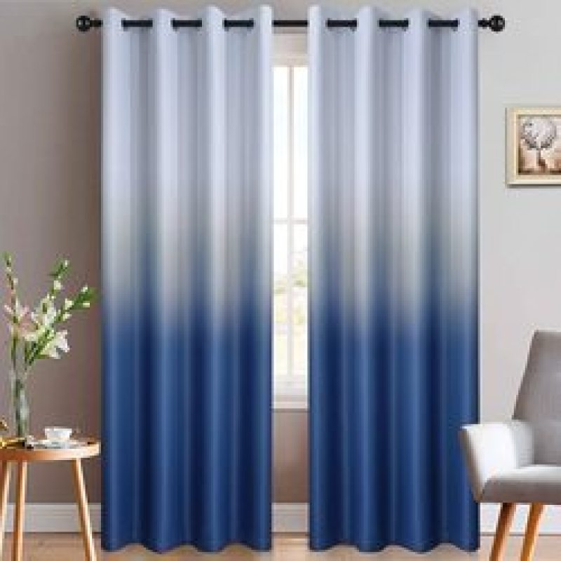 Amazon blasts Modern high quality bedroom curtain,Wholesale customization Simple gradient color perforated curtain/