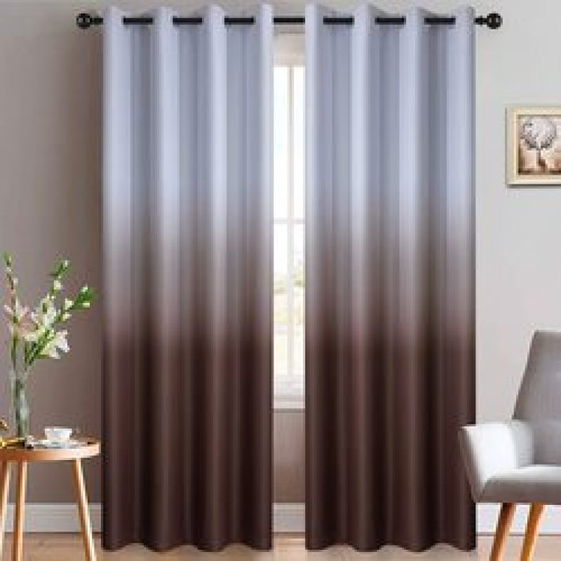 Amazon blasts Modern high quality bedroom curtain,Wholesale customization Simple gradient color perforated curtain/