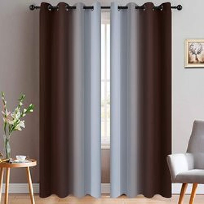 Amazon blasts Modern high quality bedroom curtain,Wholesale customization Simple gradient color perforated curtain/