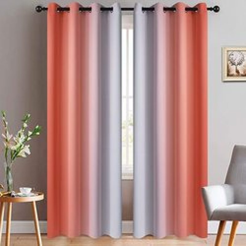 Amazon blasts Modern high quality bedroom curtain,Wholesale customization Simple gradient color perforated curtain/