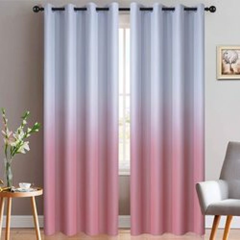 Amazon blasts Modern high quality bedroom curtain,Wholesale customization Simple gradient color perforated curtain/