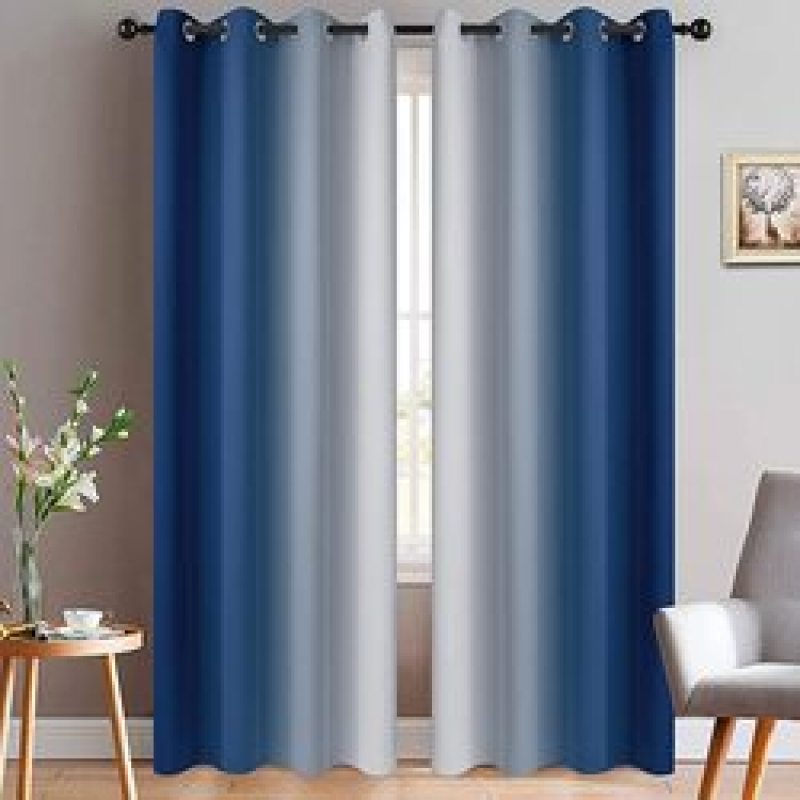 Amazon blasts Modern high quality bedroom curtain,Wholesale customization Simple gradient color perforated curtain/