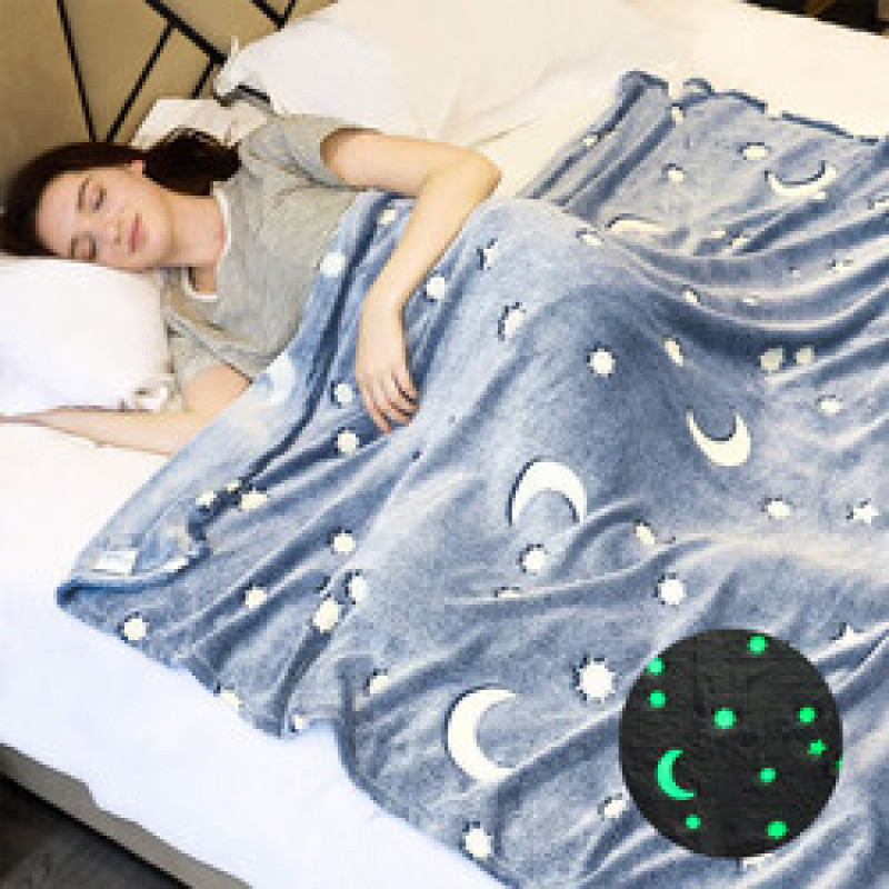 Super Soft Polyester Flannel Fleece Blanket,  Glow in The Dark Throw Blanket for Kids/