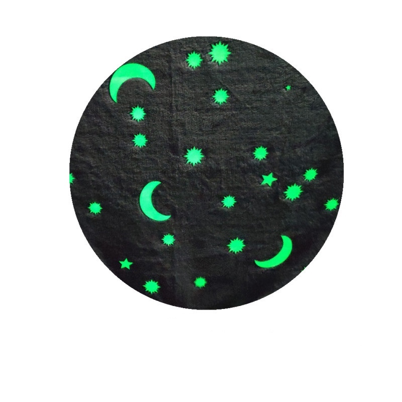 Super Soft Polyester Flannel Fleece Blanket,  Glow in The Dark Throw Blanket for Kids/