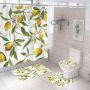 Four piece Polyester Bathroom Flower  3d printed custom shower curtain Shower Curtain Set