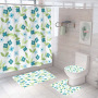 Four piece Polyester Bathroom Flower  3d printed custom shower curtain Shower Curtain Set
