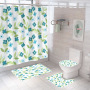 Four piece Polyester Bathroom Flower  3d printed custom shower curtain Shower Curtain Set