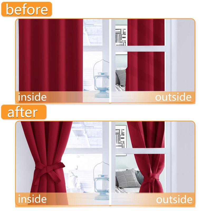 Hot sale 100% blackout curtain fabric wholesale red curtain blackout item high quality 120 inch blackout curtain design window