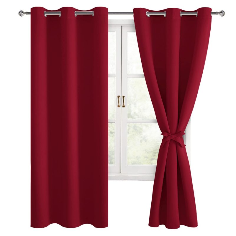 Hot sale 100% blackout curtain fabric wholesale red curtain blackout item high quality 120 inch blackout curtain design window
