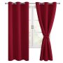 Hot sale 100% blackout curtain fabric wholesale red curtain blackout item high quality 120 inch blackout curtain design window