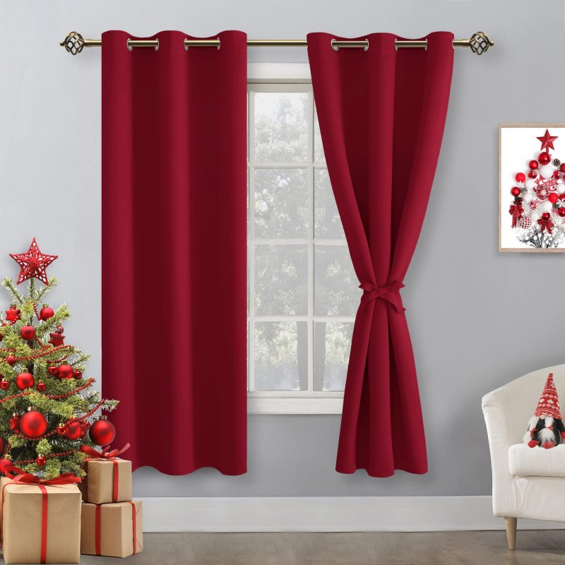 Hot sale 100% blackout curtain fabric wholesale red curtain blackout item high quality 120 inch blackout curtain design window
