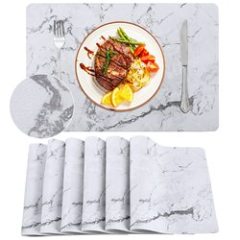 Placemats for Dining Table Set of 6, Thin Environmental Table Mats Easy Clean for Kitchen Dinner Party#