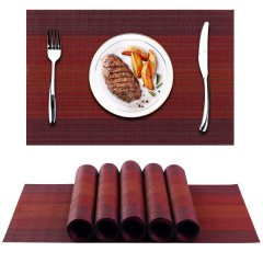 Placemats for Dining Table Set of 6, Thin Environmental Table Mats Easy Clean for Kitchen Dinner Party#