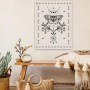 Amazon Hot Selling Flax Tapestry Bohemian boho decor Butterfly Series Home Furnishing Metal Buckle Tapestry/