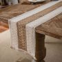 Table flag cotton and linen stripe splicing two-color woven flow su natural material American festival table cloth/