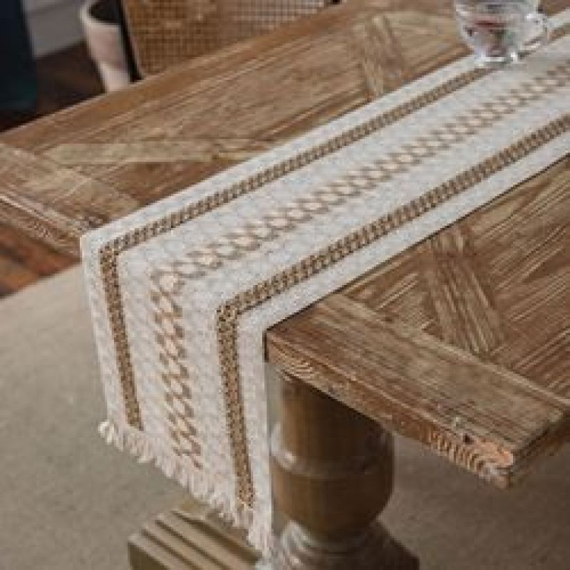 Table flag cotton and linen stripe splicing two-color woven flow su natural material American festival table cloth/