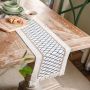 Table flag cotton and linen stripe splicing two-color woven flow su natural material American festival table cloth/