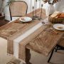 Table flag cotton and linen stripe splicing two-color woven flow su natural material American festival table cloth/