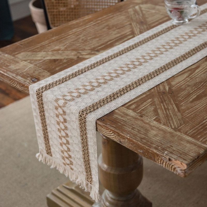 Table flag cotton and linen stripe splicing two-color woven flow su natural material American festival table cloth/