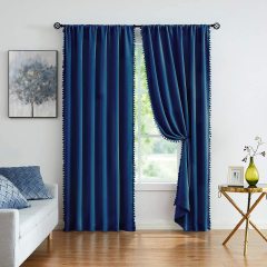 Window Solid Color Soundproof Polyester Livingroom Drapes, Ready Made Thermal Insulated Room Darkening Curtain Panels/