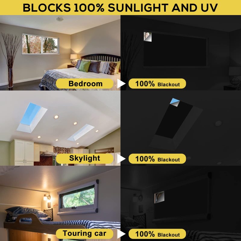 299.72cm x 144.78cm Travel window 100% blackout material temporary Portable blackout curtains blinds for Dormitory or travel