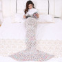 Knitted Blanket for Adults, All Seasons Sleeping Blanket Mermaid Tail#