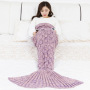 Knitted Blanket for Adults, All Seasons Sleeping Blanket Mermaid Tail#