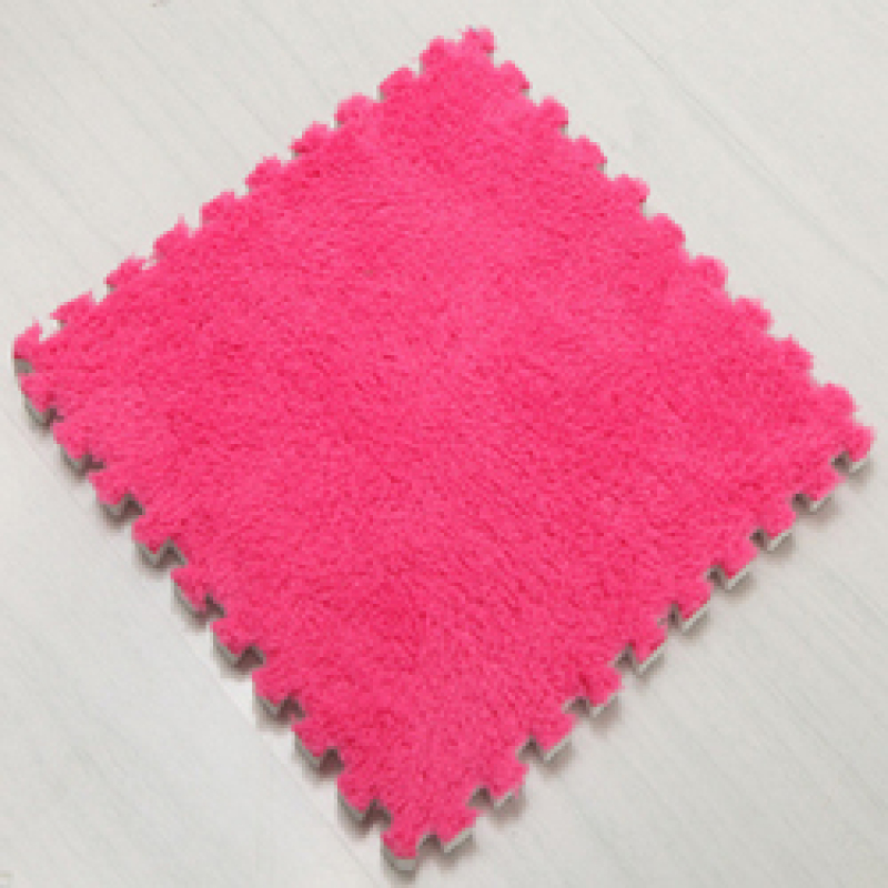 EVA Foam DIY Puzzle Mat Long Hair Villi Shaggy Carpet Mat Plush Soft Area Rug Children Baby Play Mats
