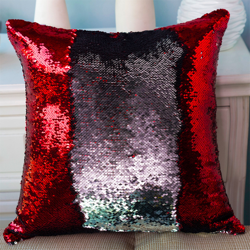 Gold And Silver Reversible Mermaid Sequin Cushion Cover, Ready Made Custom Throw Pillow/