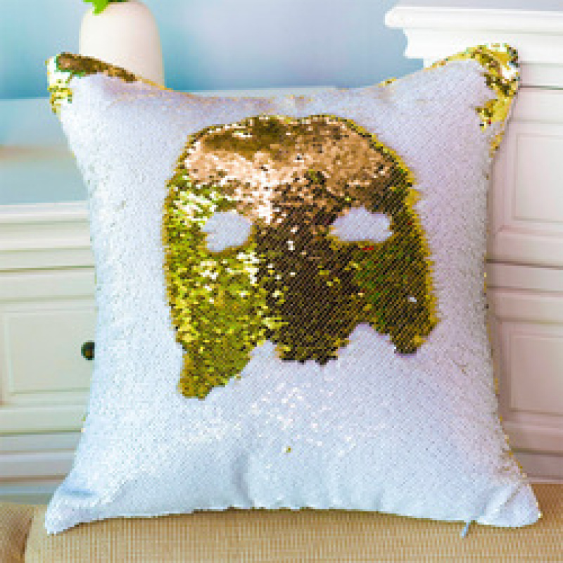 Gold And Silver Reversible Mermaid Sequin Cushion Cover, Ready Made Custom Throw Pillow/