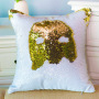 Gold And Silver Reversible Mermaid Sequin Cushion Cover, Ready Made Custom Throw Pillow/