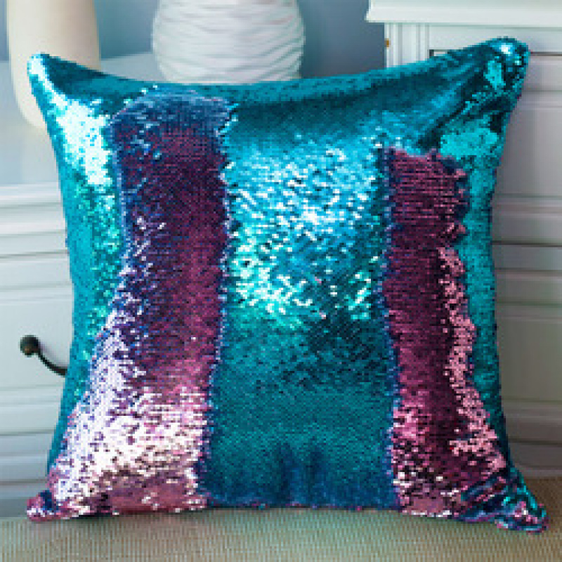 Gold And Silver Reversible Mermaid Sequin Cushion Cover, Ready Made Custom Throw Pillow/