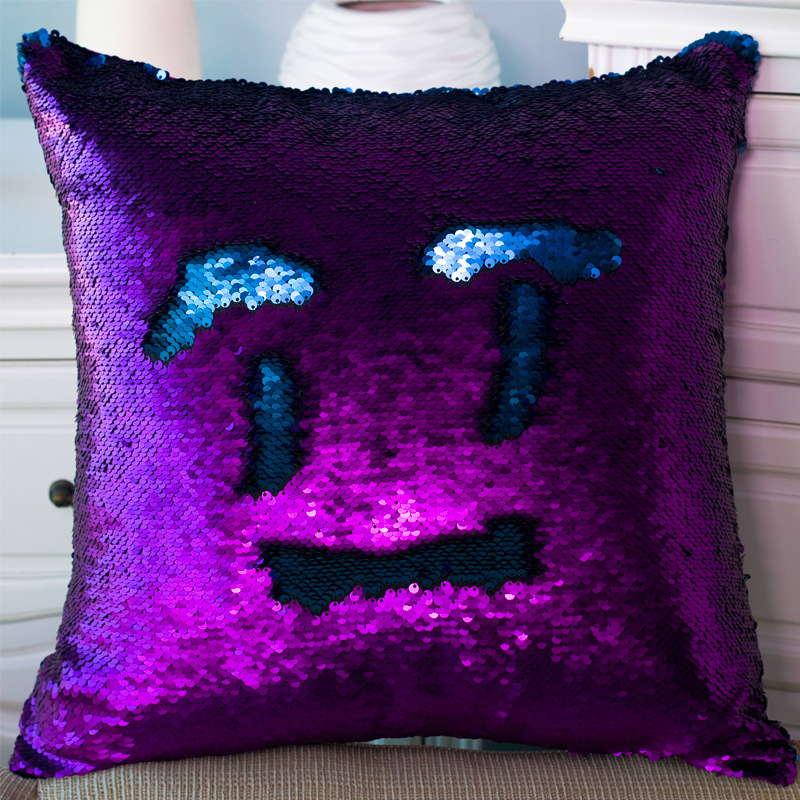Gold And Silver Reversible Mermaid Sequin Cushion Cover, Ready Made Custom Throw Pillow/