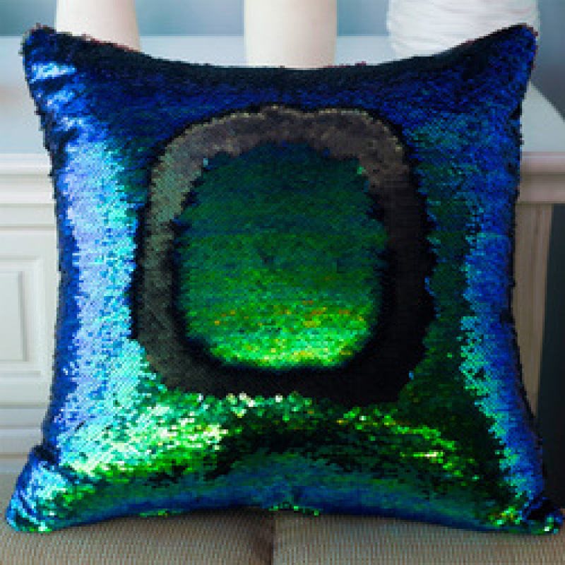 Gold And Silver Reversible Mermaid Sequin Cushion Cover, Ready Made Custom Throw Pillow/
