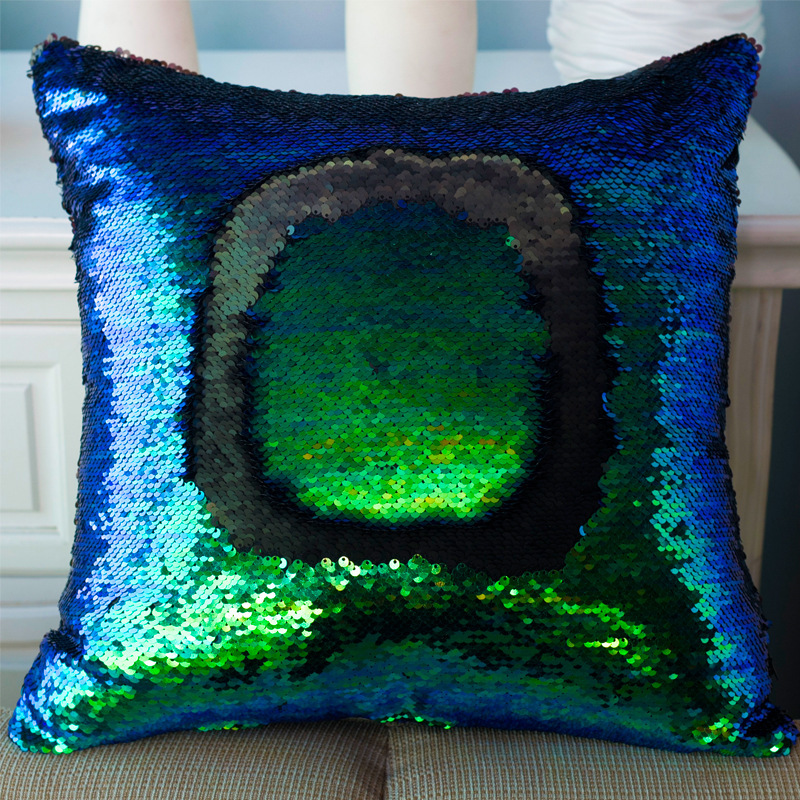 Gold And Silver Reversible Mermaid Sequin Cushion Cover, Ready Made Custom Throw Pillow/