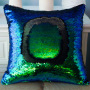 Gold And Silver Reversible Mermaid Sequin Cushion Cover, Ready Made Custom Throw Pillow/
