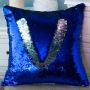 Gold And Silver Reversible Mermaid Sequin Cushion Cover, Ready Made Custom Throw Pillow/
