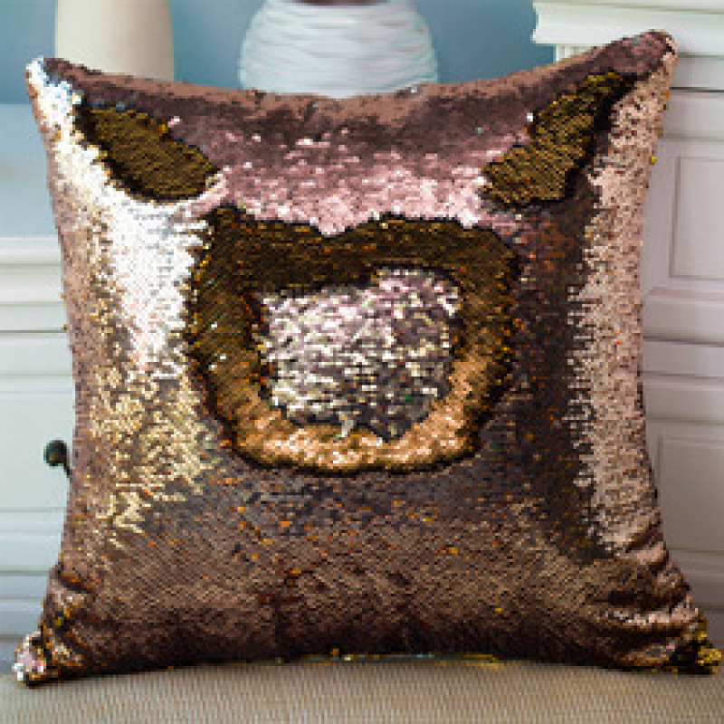Gold And Silver Reversible Mermaid Sequin Cushion Cover, Ready Made Custom Throw Pillow/