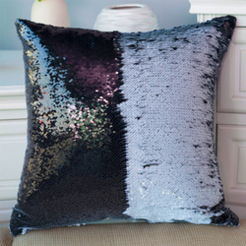 Gold And Silver Reversible Mermaid Sequin Cushion Cover, Ready Made Custom Throw Pillow/